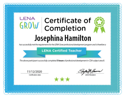 LENA Grow Teacher Certification LENA Building brains through early talk