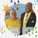 Tonya and Royce Simons posing with their LENA Grow certificates