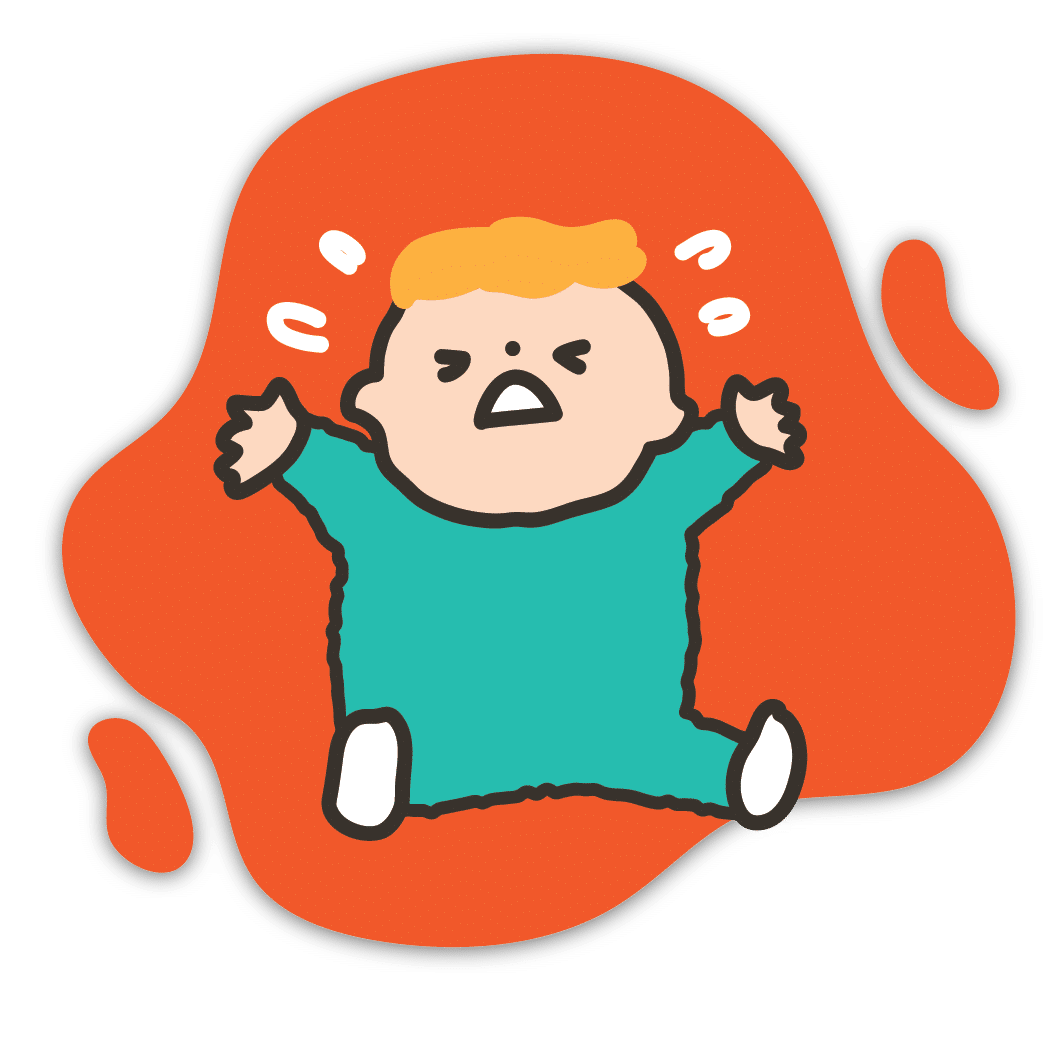 Illustration of an infant crying and displaying challenging behavior